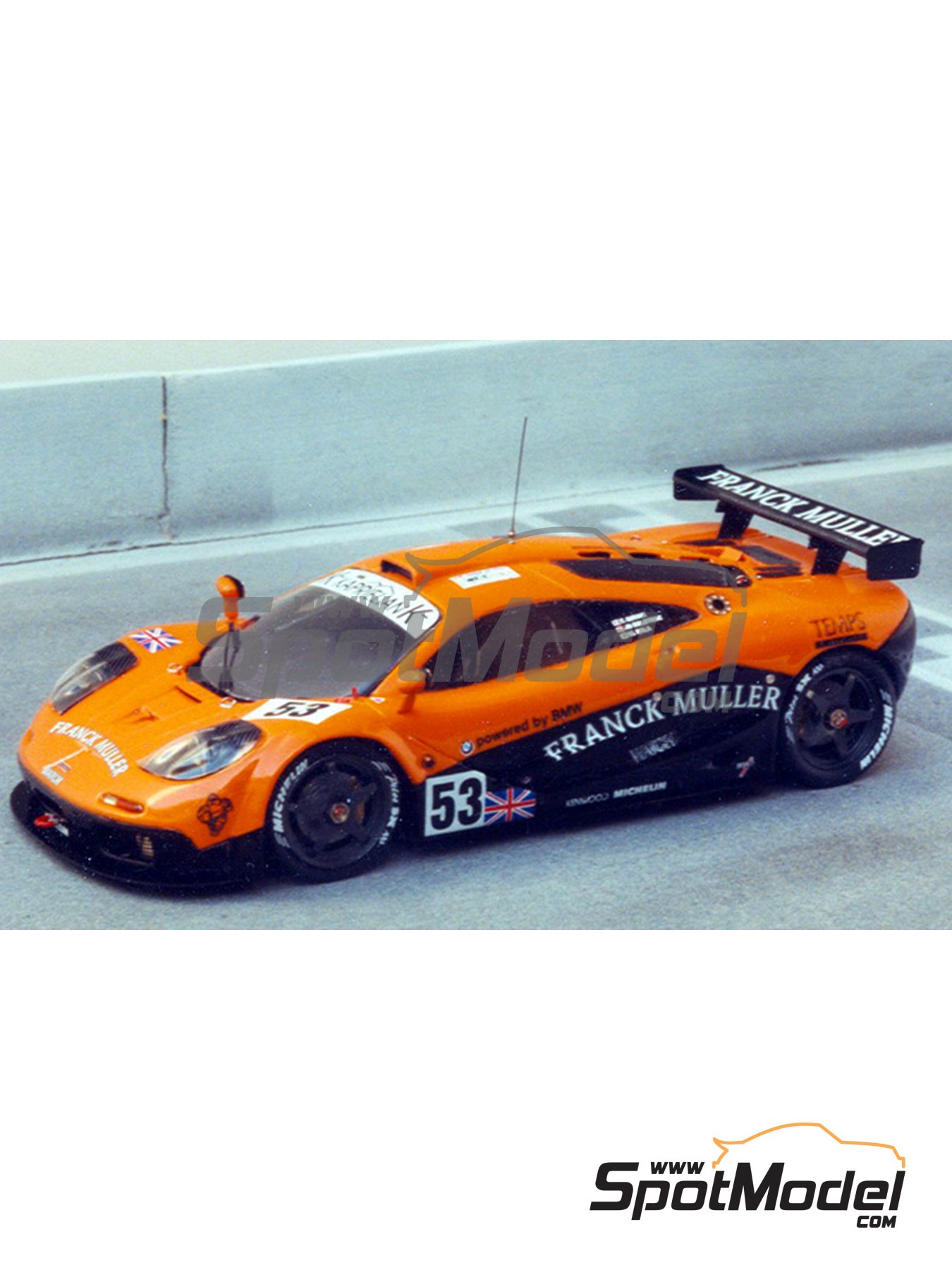 McLaren F1 GTR Kokusai Kaihatsu Racing Team sponsored by Franck Muller 24 Hours Le Mans 1996. Car scale model kit in 1 43 scale manufactured by Rena